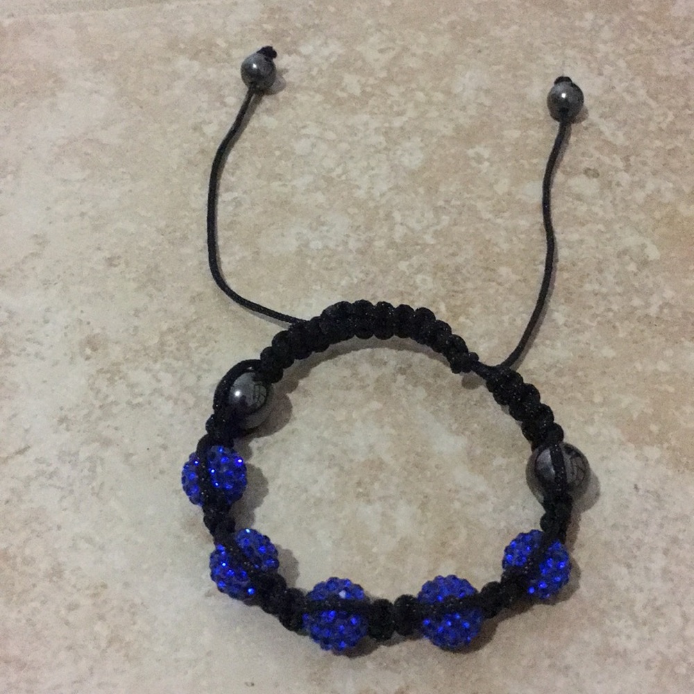 J. Crew blue pave beaded bracelet.
